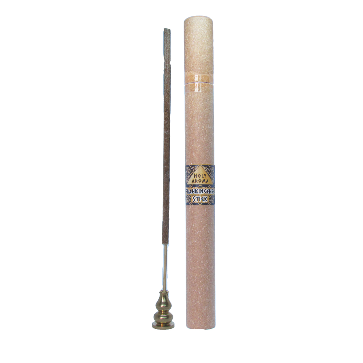 ธูปกำยาน ธูปแท่ง อโรม่า Frankincense Stick (Superior Grade) แท้ 100% 20g + ที่ปักธูป ที่จุดธูป ที่วางธูป 2 In 1 ทำจากทองเหลืองแท้ ทนทาน ไม่ลอก ไม่ดำ ไม่เป็นสนิม