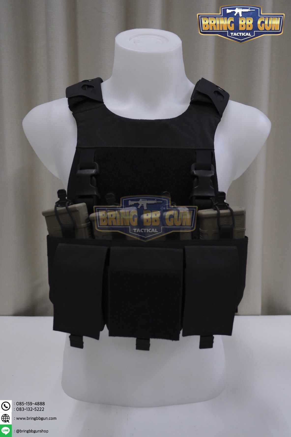 เพ้าแม็กกาซีน 5.56 แบบ4ช่อง ติดเสื้อเกราะ/เสื้อเวส (5.56 Quadruple mag plate) (Velcro Front Panel)