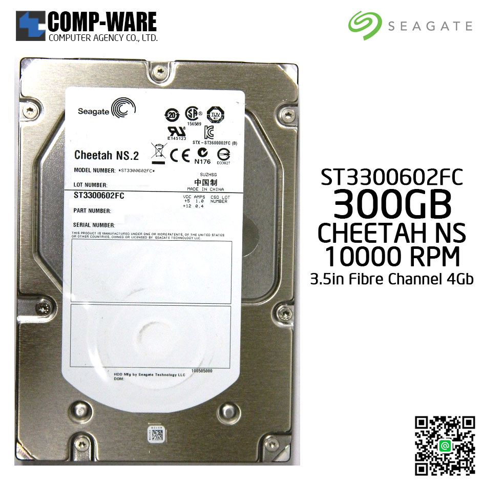 Seagate 300GB Cheetah NS.2 Fibre Channel 4Gb 10000RPM 16MB Cache 3.5inch Hard Drive ST3300602FC