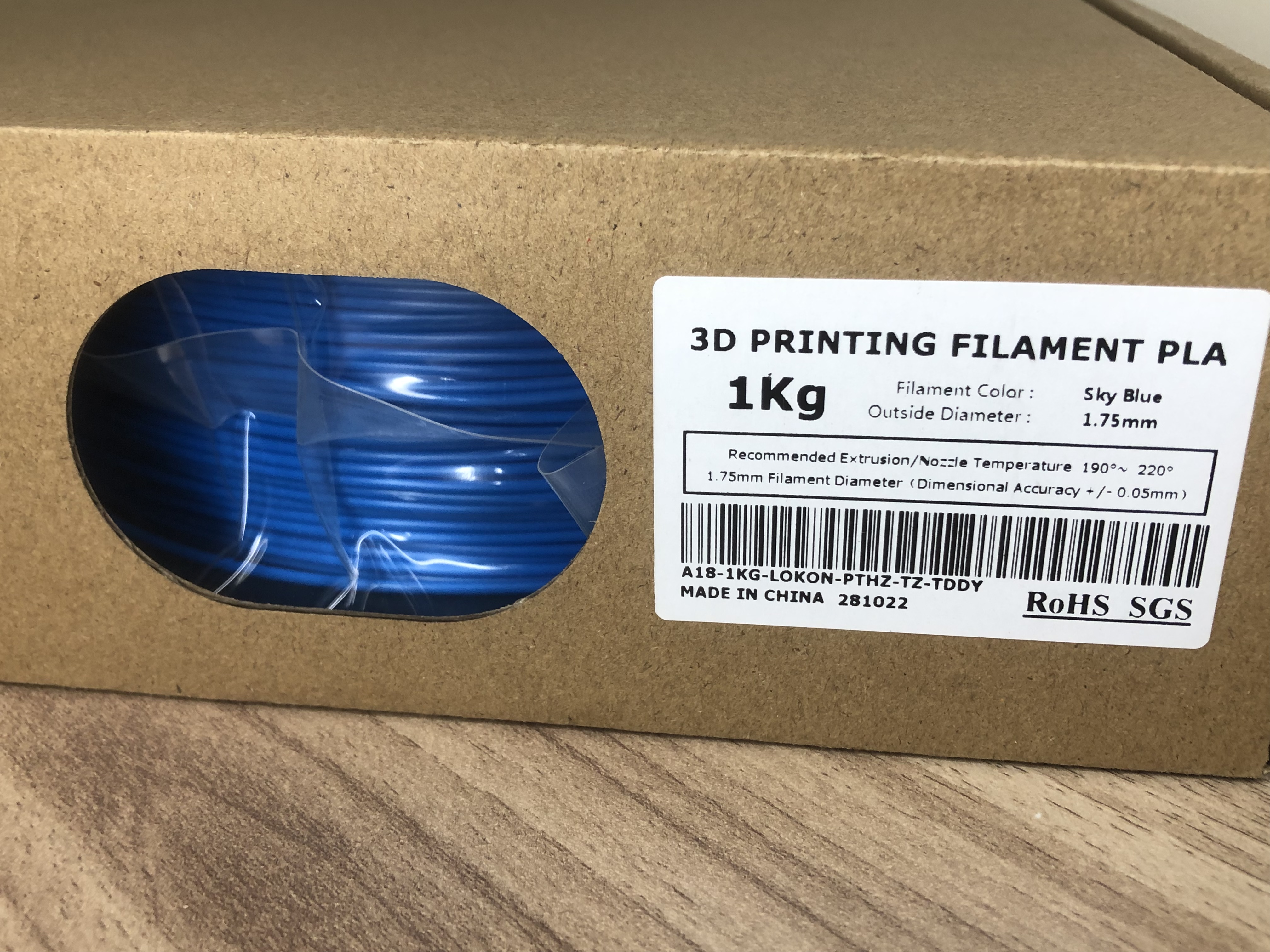 PLA filament สีน้ำเงิน dia. 1.75 mm 1kg