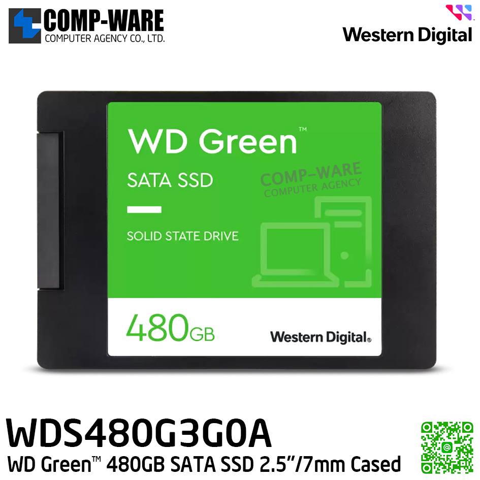 WD SSD GREEN 480GB SATA 7MM READ 545MB/S - WDS480G3G0A - 3Y Warranty