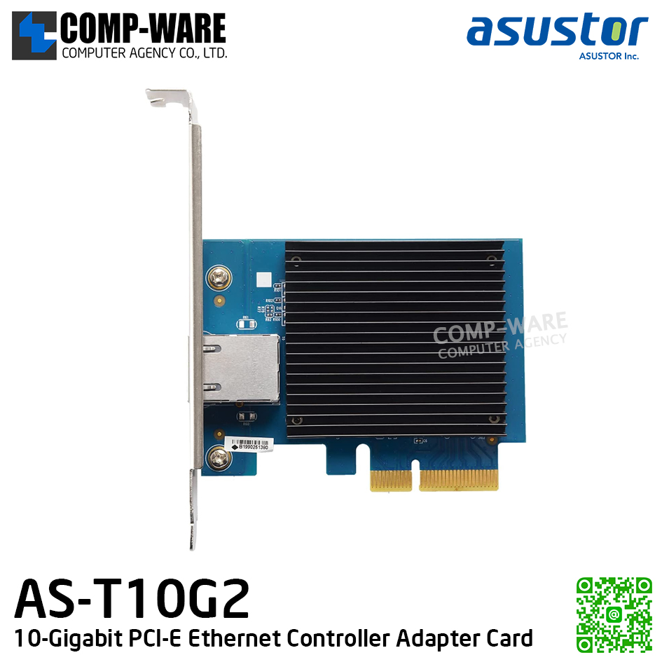 Asustor AS-T10G2 10-Gigabit PCI-E Ethernet Controller Adapter Card (2Y Warranty)