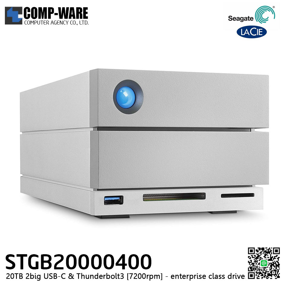 Seagate LaCie 2Big Dock RAID Thunderbolt 3 20TB 7200RPM External Hard Drive STGB20000400 // สั่งซื้อขั้นต่ำ MOQ = 2 unit