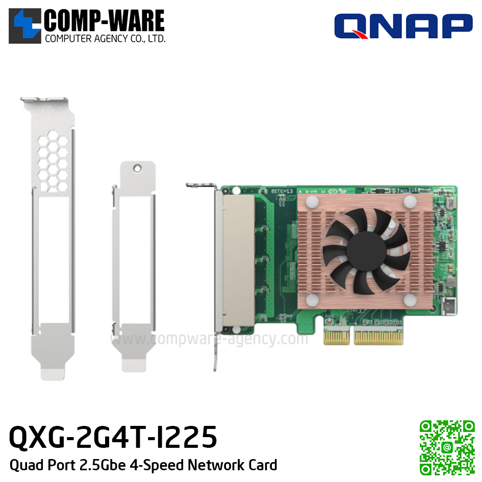 QNAP QXG-2G4T-I225 Dual-port 2.5 GbE network expansion card - Spare Part - 1Y Warranty