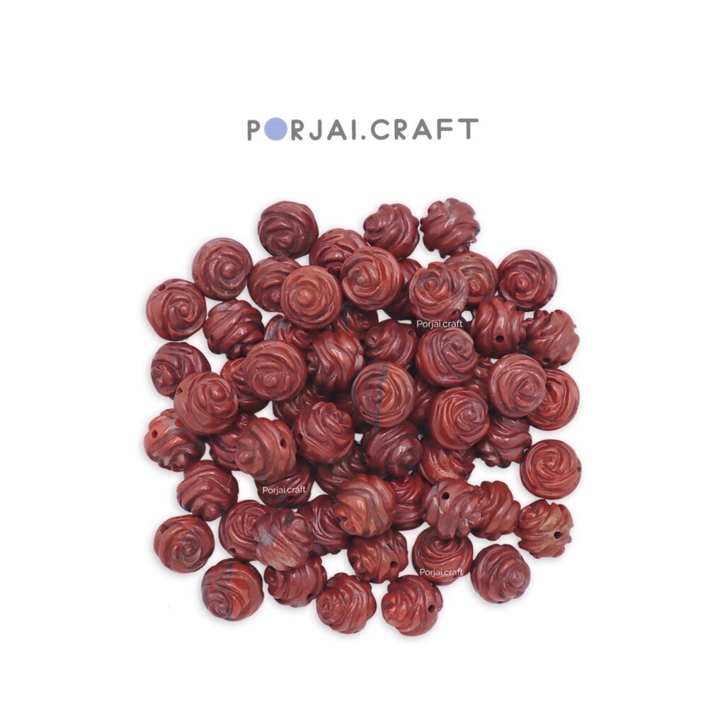 Brecciated Jasper Rose Beads ลูกปัดดอกกุหลาบแจสเปอร์