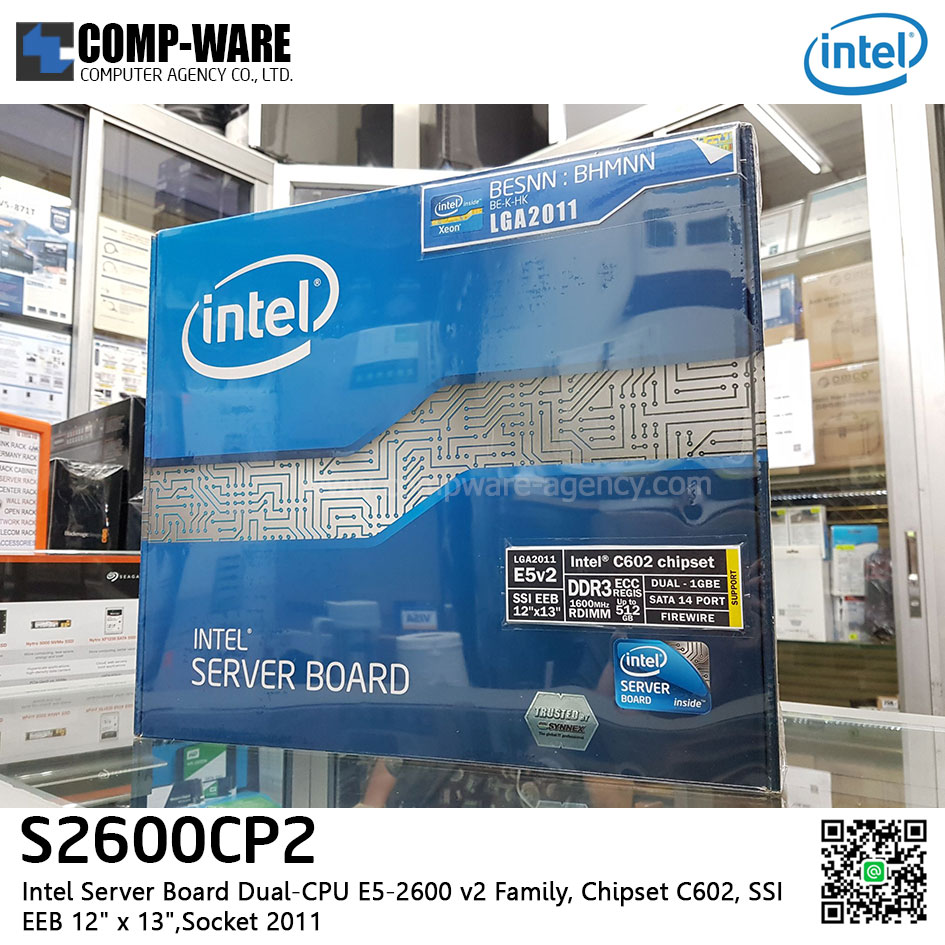 Intel Server Board S2600CP2 Server Board Dual-CPU E5-2600V2 series (SSI EEB 12"x13", Socket 2011, 2x 1GbE integrated LAN, 135W Max TDP) , DBS2600CP2