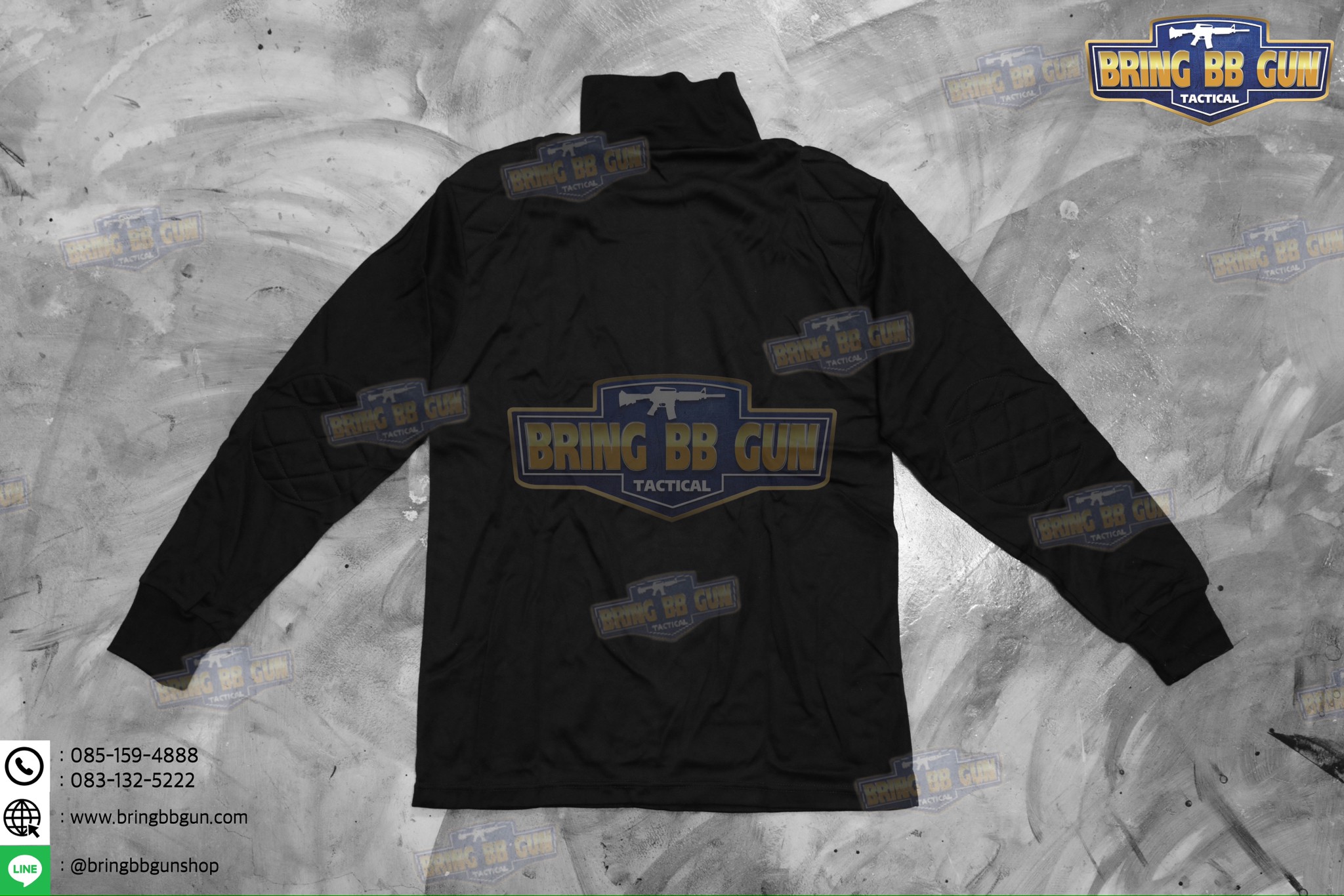 เสื้อยืดแขนยาว บุไหล่ คอเต่า (ผ้า TC)