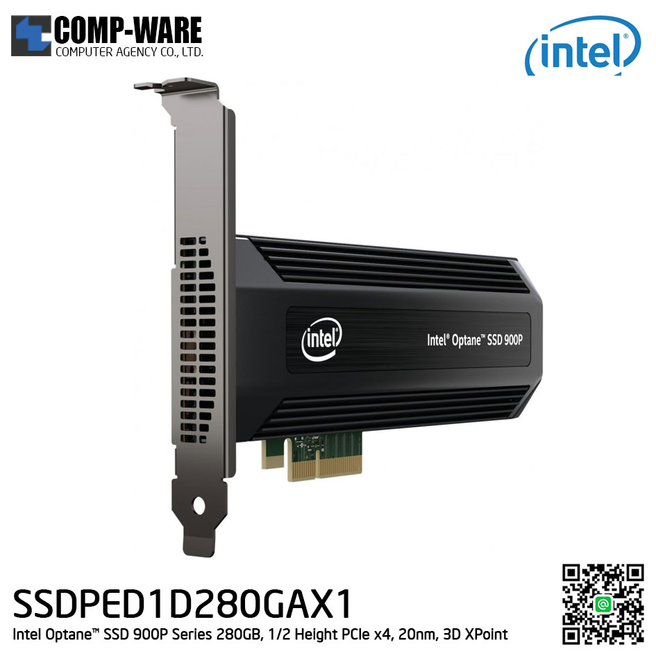 Intel Optane™ SSD 900P Series (280GB, 1/2 Height PCIe x4, 20nm, 3D XPoint™) - SSDPED1D280GAX1