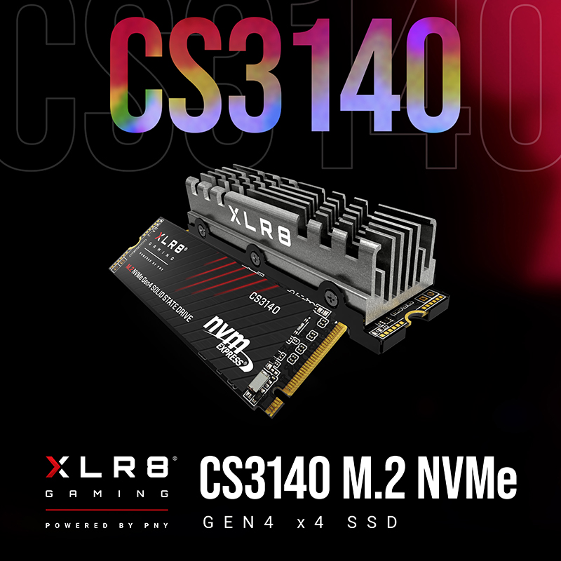 PNY CS3140 1TB M.2 2280 NVMe Gen4x4 SSD , read up to 7500MB/s, write up to 5650MB/s , M280CS3140-1TB-CL / 5Y Warranty / Internal SSD