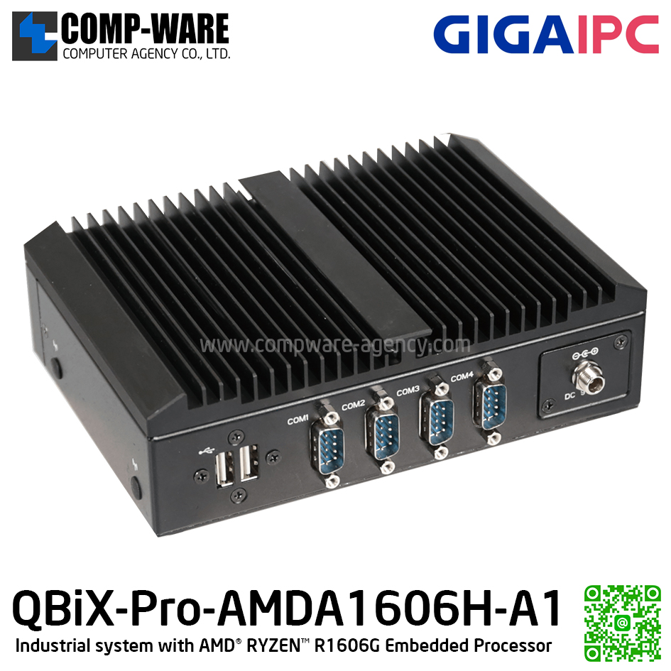 GIGAIPC QBiX-Pro-AMDA1606H-A1 Industrial system with AMD® RYZEN™ R1606G Embedded Processor