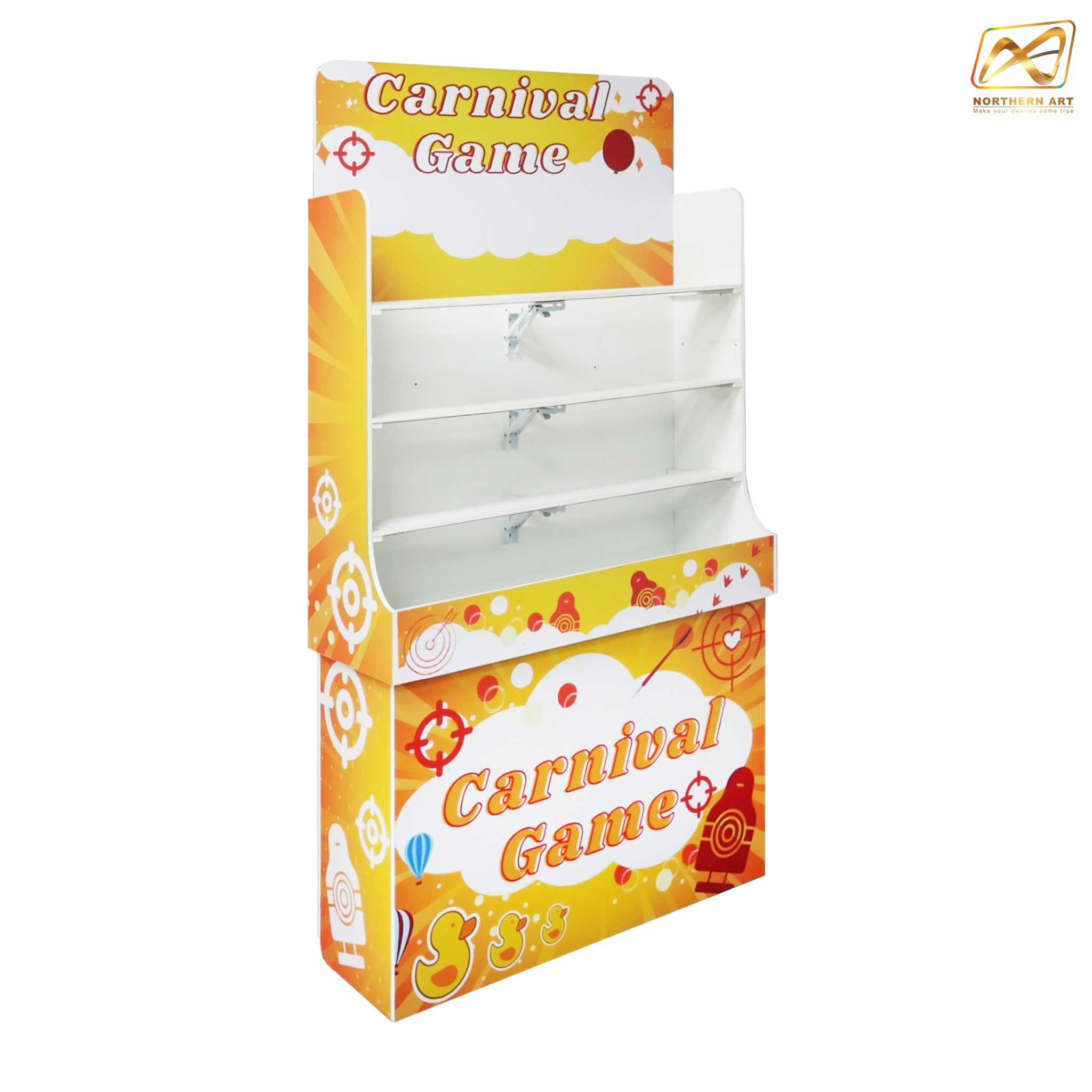 เช่าเกมส์ปาตุ๊กตา ขนาดโครง (W) 90 x (L)50 x (H)176 cm. พร้อมตุ๊กตา 18 ตัว และบอลโฟม 12 ลูก