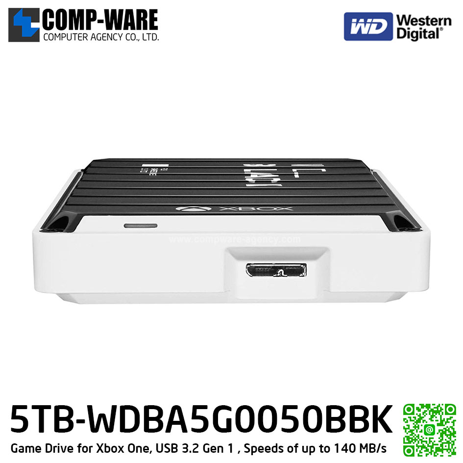 WD Black P10 Game Drive for Xbox One, 5TB, USB 3.2 Gen 1, 2.5inch , Speeds of up to 140 MB/s ( WDBA5G0050BBK-WESN )