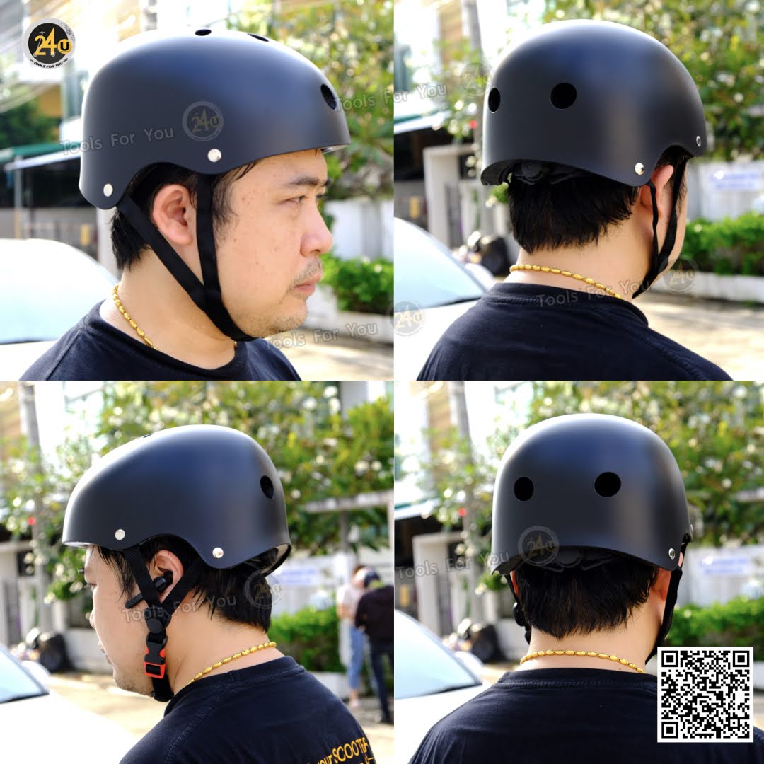 หมวกนิรภัย ทรงมาตรฐาน Size M/L อุปกรณ์ป้องกันกีฬา Safety หมวกกันน็อค กันกระแทก จักรยาน สกูตเตอร์ by 24you