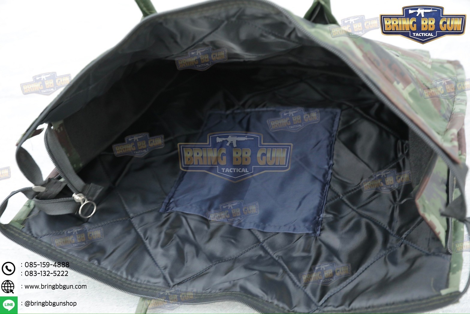 กระเป๋าถือทหาร (แบบซิปรอบ) กระเป๋าอเนกประสงค์ (ขยายข้างได้)