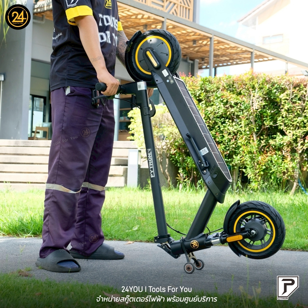 PYTRON2 TOURING SET ชุดสุดคุ้ม 3 อย่าง / ล้อเสริมลากจูง ตะขอเกี่ยว กระเป๋าใส่สกู๊ตเตอร์ ยางตัน หน้า-หลัง พร้อมติดตั้ง l PT2 ประกันศูนย์ 1 ปี + After service ︳24YOU