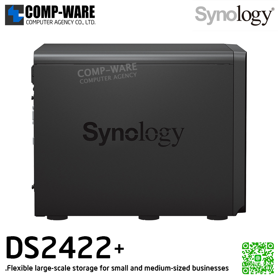 Synology DiskStation (Tower 12-Bay) DS2422+ / AMD Ryzen V1500B 4-Core / 4GB ECC RAM / 12 x 3.5" SATA HDD / 4 x RJ-45 1GbE / Single Power 550W / No HDD / 3Y Warranty