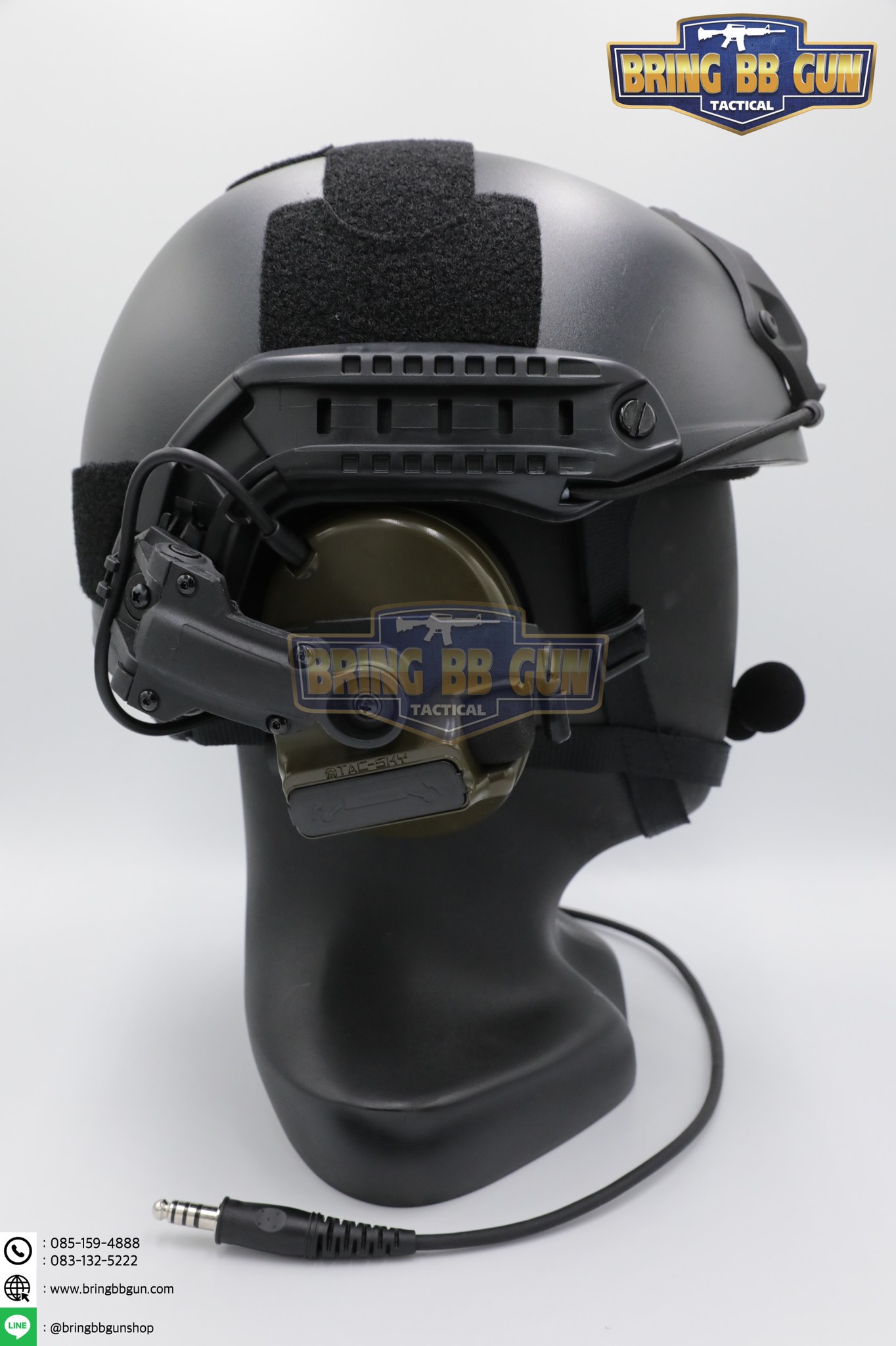 หูฟังสื่อสารตัดเสียงได้ ทรง Comtac III ยี่ห้อ Tac-Sky รุ่น หูฟังตัดเสียงพร้อมขาติดหมวกฟาส