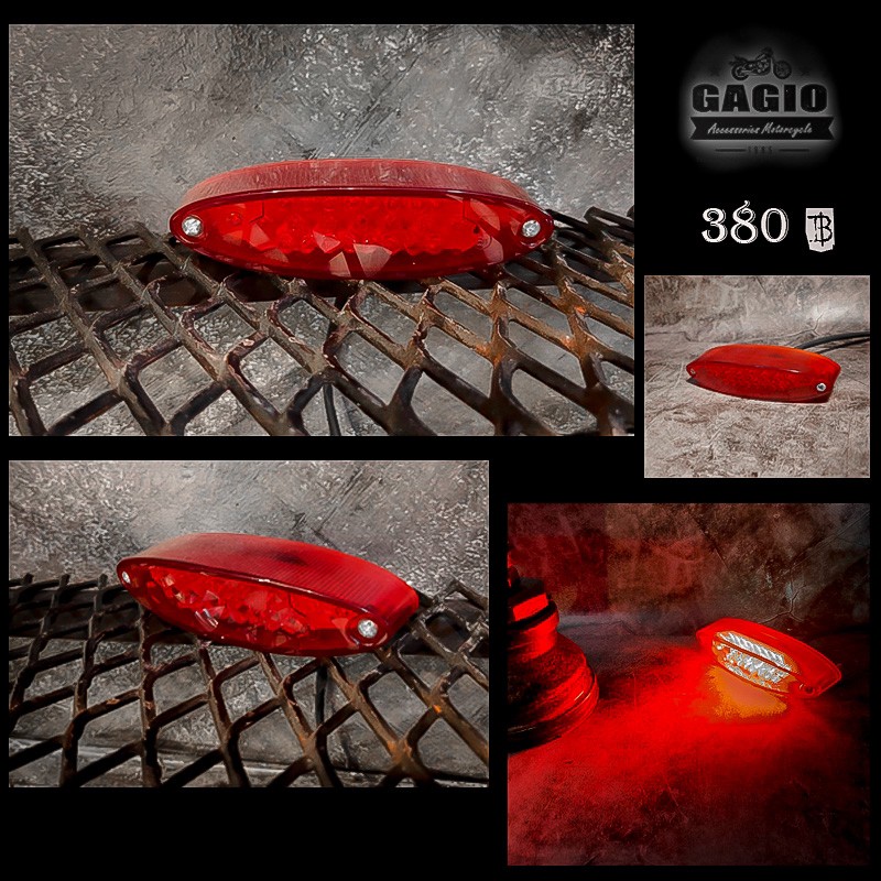 ไฟท้าย LED ทรงวงรีไม่มีแป้น สีแดง