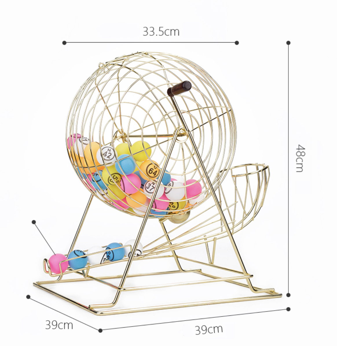 กล่องจับรางวัล จับฉลาก สีทอง ขนาด (W)39 X (L)39 X (H)48 cm. หมุนได้ 360 องศา