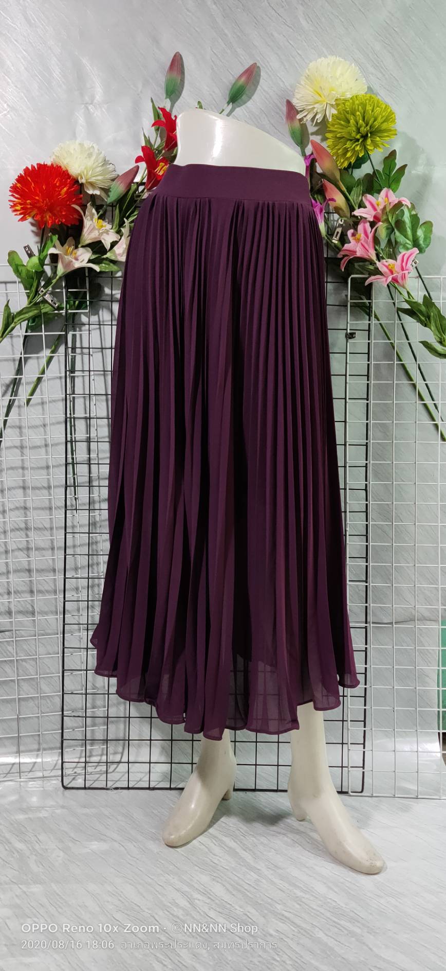 NNandNN Shop 6 0003 กระโปรงพลีท สีพื้นหลายสี ฟรีไซส์