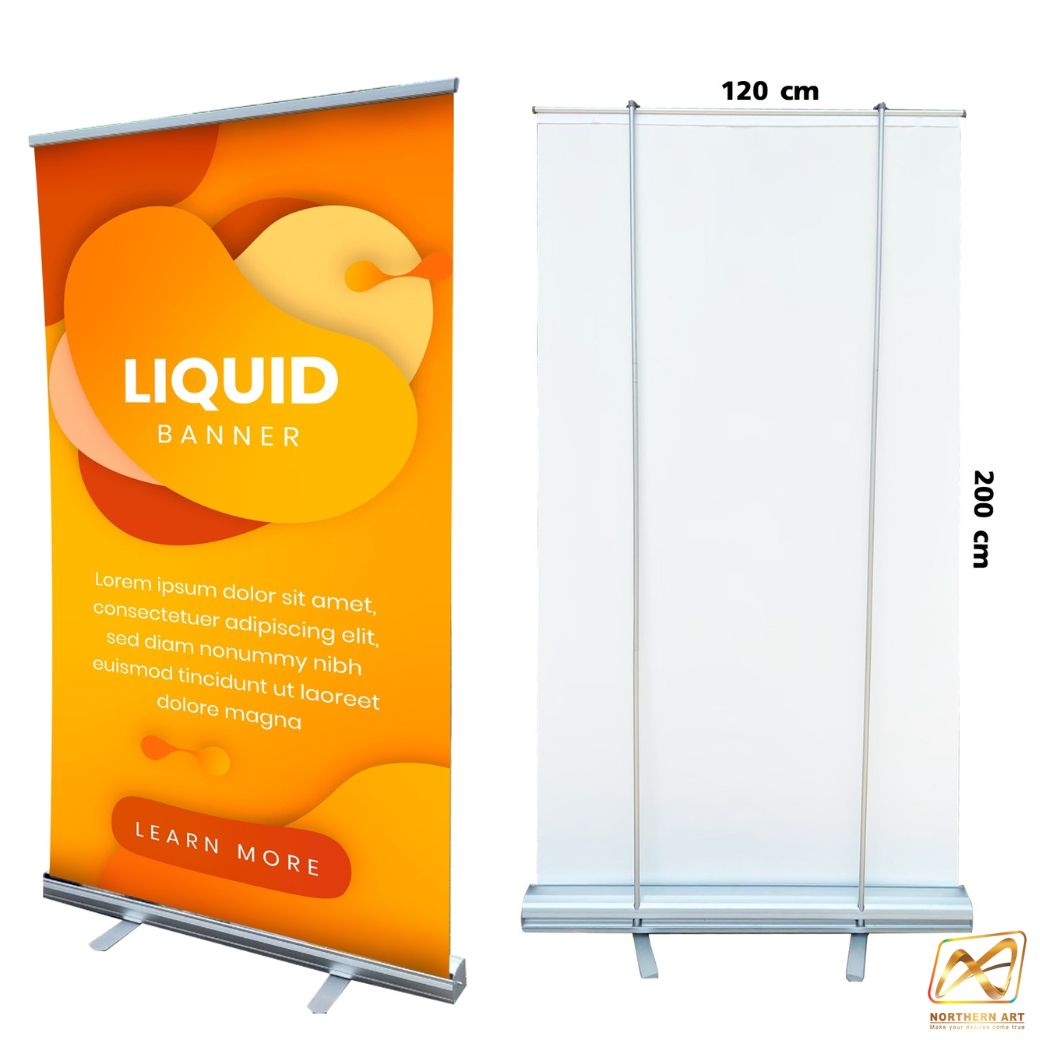 ROLL UP โรลอัพ รุ่น A PLUS ขนาด 120x200 ซม.1 หน้า โครงสร้างอะลูมิเนียมอย่างดี แข็งแรง ทนทาน ม้วนเก็บได้ พกพาสะดวก