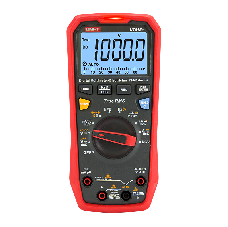UNI-T UT61E+ 1000Vดิจิตอลมัลติมิเตอร์มีจอแสดงผล