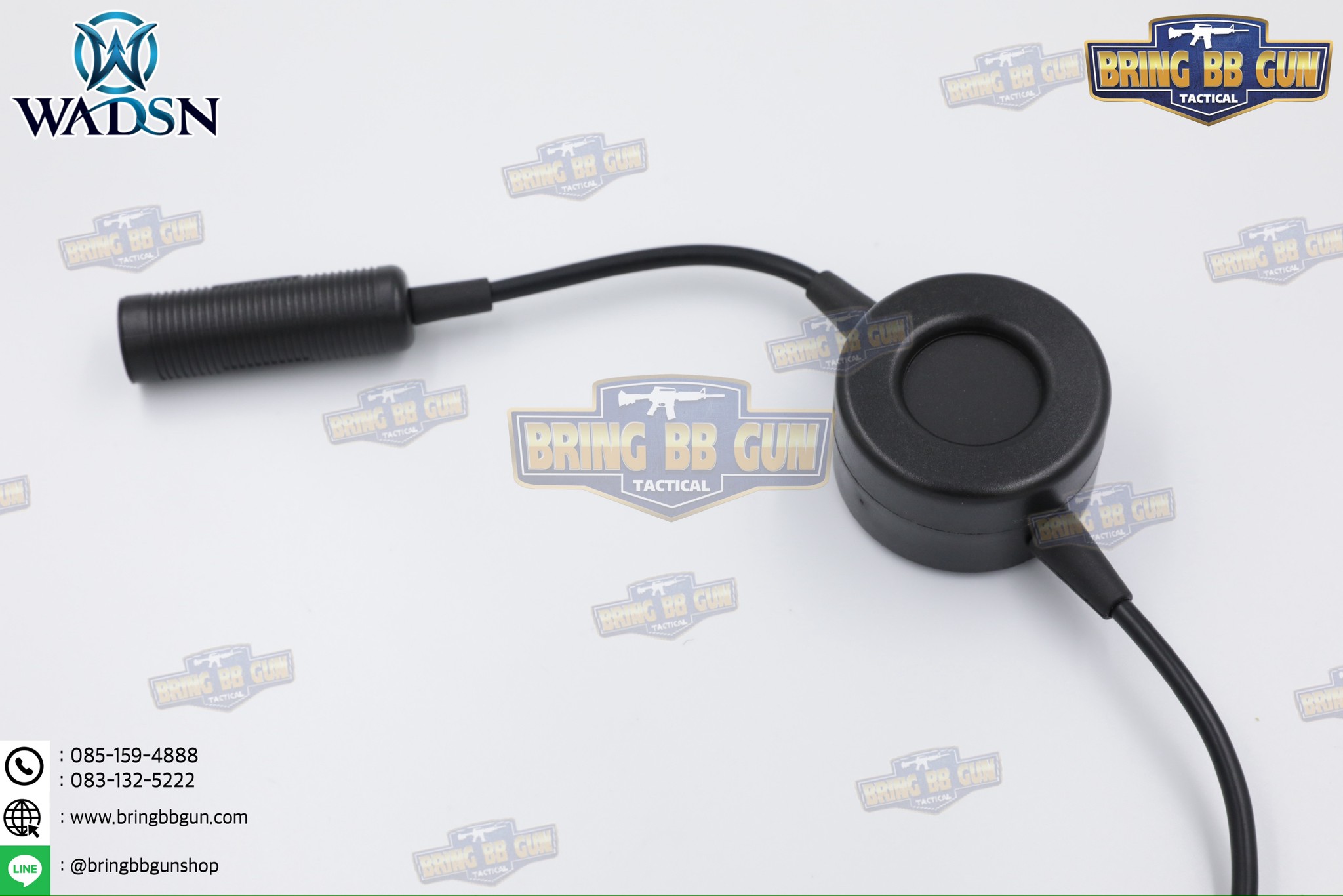 สาย PTT ทรง TCI Tactical ยี่ห้อ WADSN (สาย Push to Talk) (สาย PTT ทรง TCI Tactical) (Tactical PTT (Press-to-Talk) for High-Impedance Headsets) (PTT Military Standard Version)