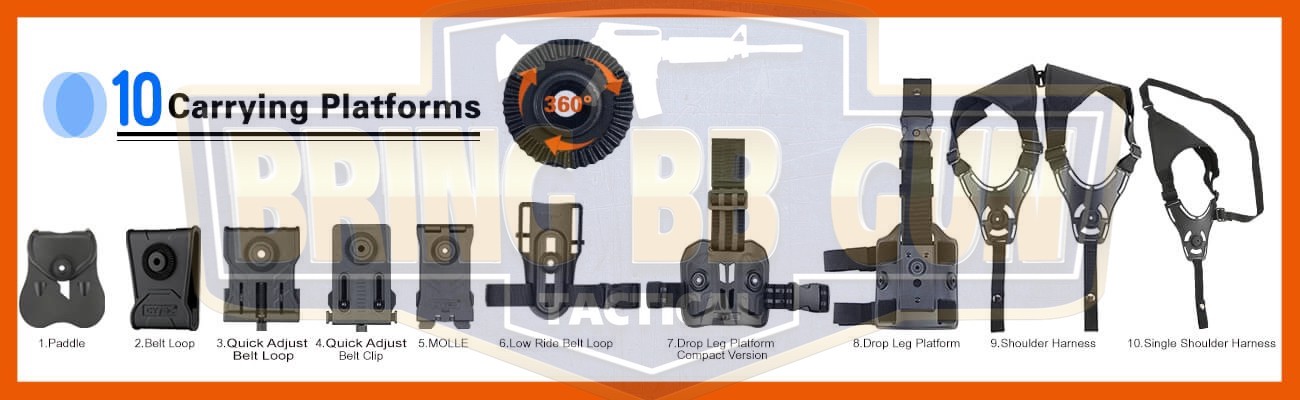 ซองปืนพกนอกปลดนิ้วชี้ Universal ยี่ห้อ Cytac รุ่น Mega-Fit Holster Compact (ซองปืนพกนอก รุ่นสั้นใส่ปืนได้หลายรุ่น)