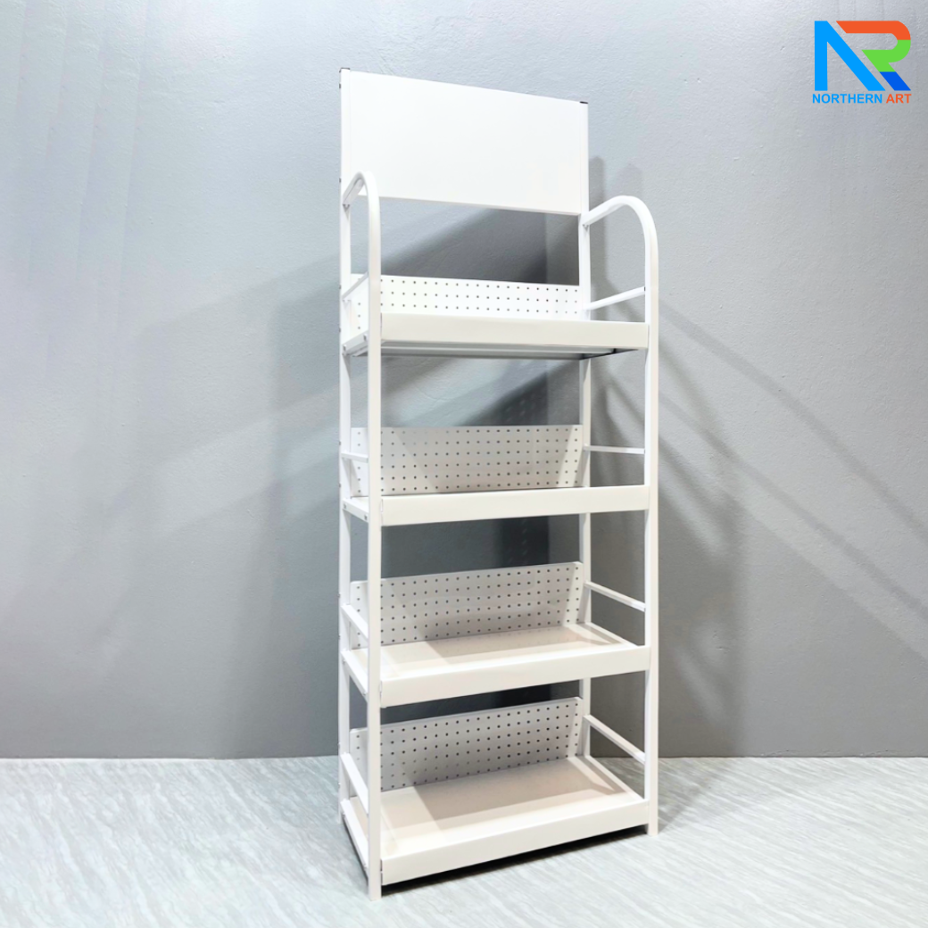 เช่าชั้นวางสินค้าเหล็ก 4 ชั้น สีขาว ขนาด (W)60 x (D)30 x (H)160 ซม. ถอดประกอบได้