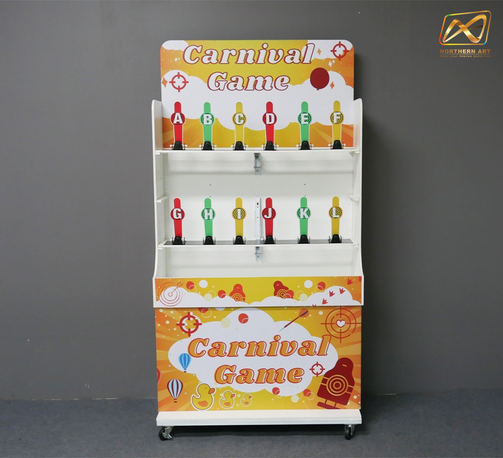 CARNIVAL GAME เกมส์ยิงเป้าเหล็ก ขนาด (W) 90 x (L)50 x (H)176 cm. พร้อมเป้าเหล็ก 12 อัน ปืนกระสุนโฟม 1 ชุด