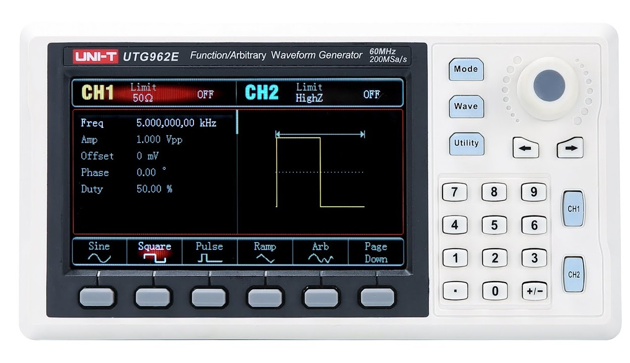 UNI-T UTG962E Waveform Generator 60MHz เครื่องกำเนิดสัญญาณ เครื่องกำเนิดสัญญาณรูปคลื่นไฟฟ้า