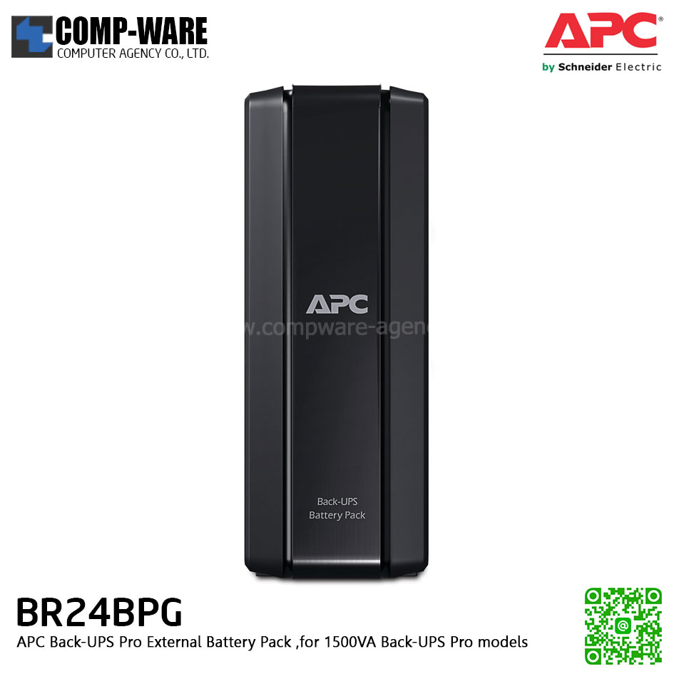 APC Back-UPS Pro External Battery Pack (for 1500VA Back-UPS Pro models) Option External Battery สำหรับรุ่น BR1500GI (ใช้ได้สูงสุด 1 Pack เท่านั้น) APC-BR24BPG