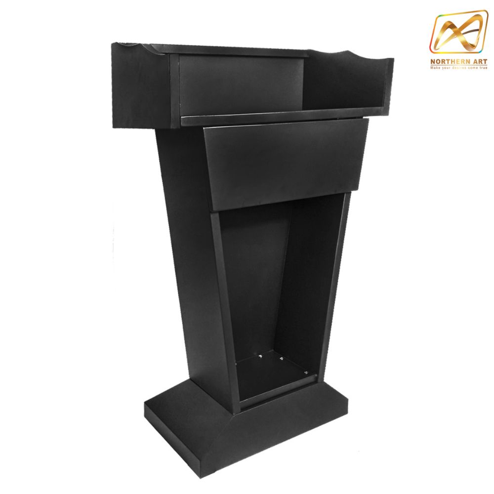 CLEARANCE SALE โพเดียมรปภ. เหล็กสีดำ พร้อมลิ้นชัก ขนาด (W) 69.5 x (L) 36 ซม. สูง 112 ซม.