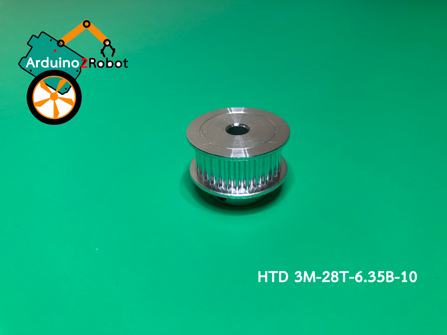 HTD 3M timing pulley 28 teeth bore 6.35mm สำหรับสายพาน 3M belt width 10mm (HTD 3M-28T-6.35B-10)