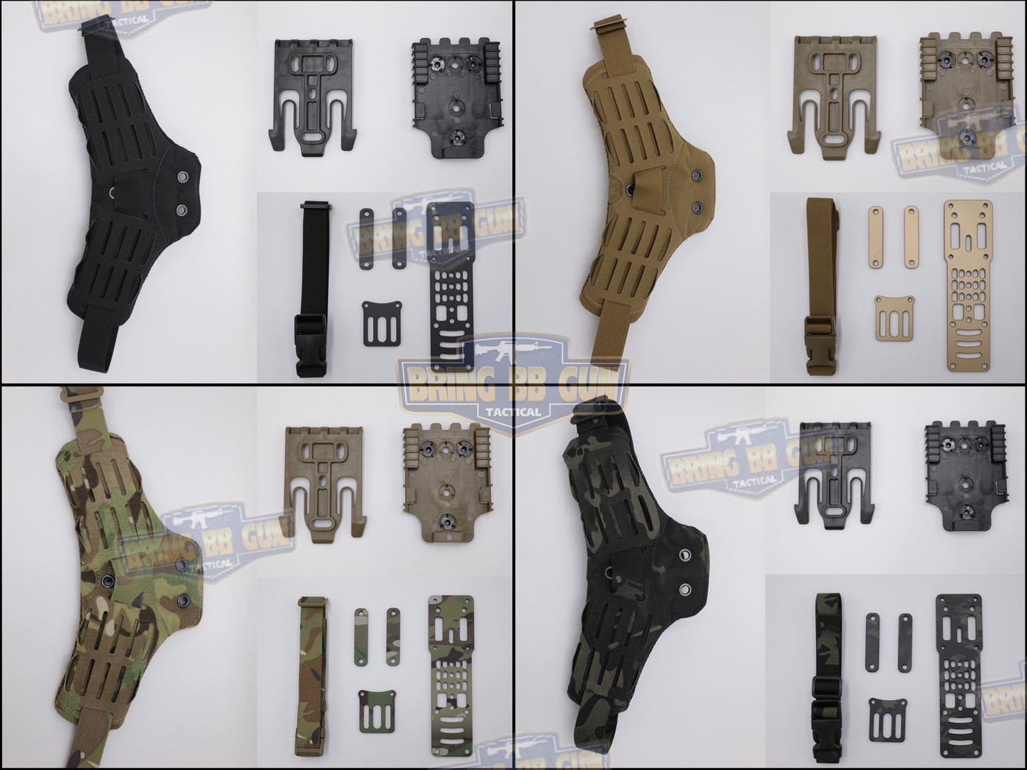 ชุดเซ็ทเพลทโหลดต่ำ CNC + ปลดไวก้ามปู + สายรัดต้นขาแบบนวม เพลทโหลดต่ำ CNC (เพลทลดต่ำ CNC) (เพลท CNC) สายรัดต้นขา แบบนวม (ARC RTI DUTY Mount Accessory) ปลดไวก้ามปู (Quick Locking System) (Modular Holster Adapter) (MHA)