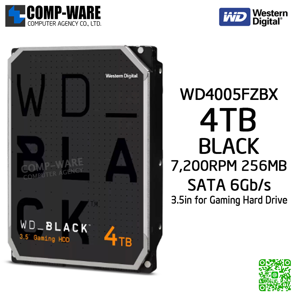 WD Black 4TB Performance Desktop Hard Disk Drive 7200RPM SATA 6Gb/s 256MB Cache 3.5 Inch - WD4005FZBX - 5Y Warranty