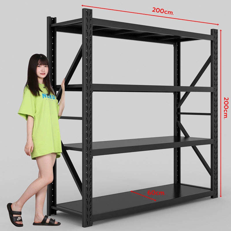 Micro Rack W200xD60xH200cm. (สีดำ) ชั้นเหล็กวางสินค้า