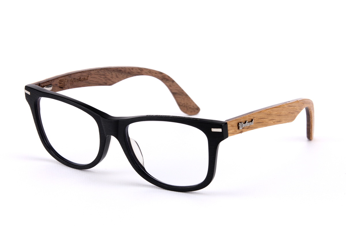 กรอบแว่นสายตาขาไม้ Weekend Duet Collection New York Matte Black (Light)