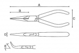Keiba คีมปากแหลม ปลายงอ ด้ามบาง ET-328B-8 Made In Japan
