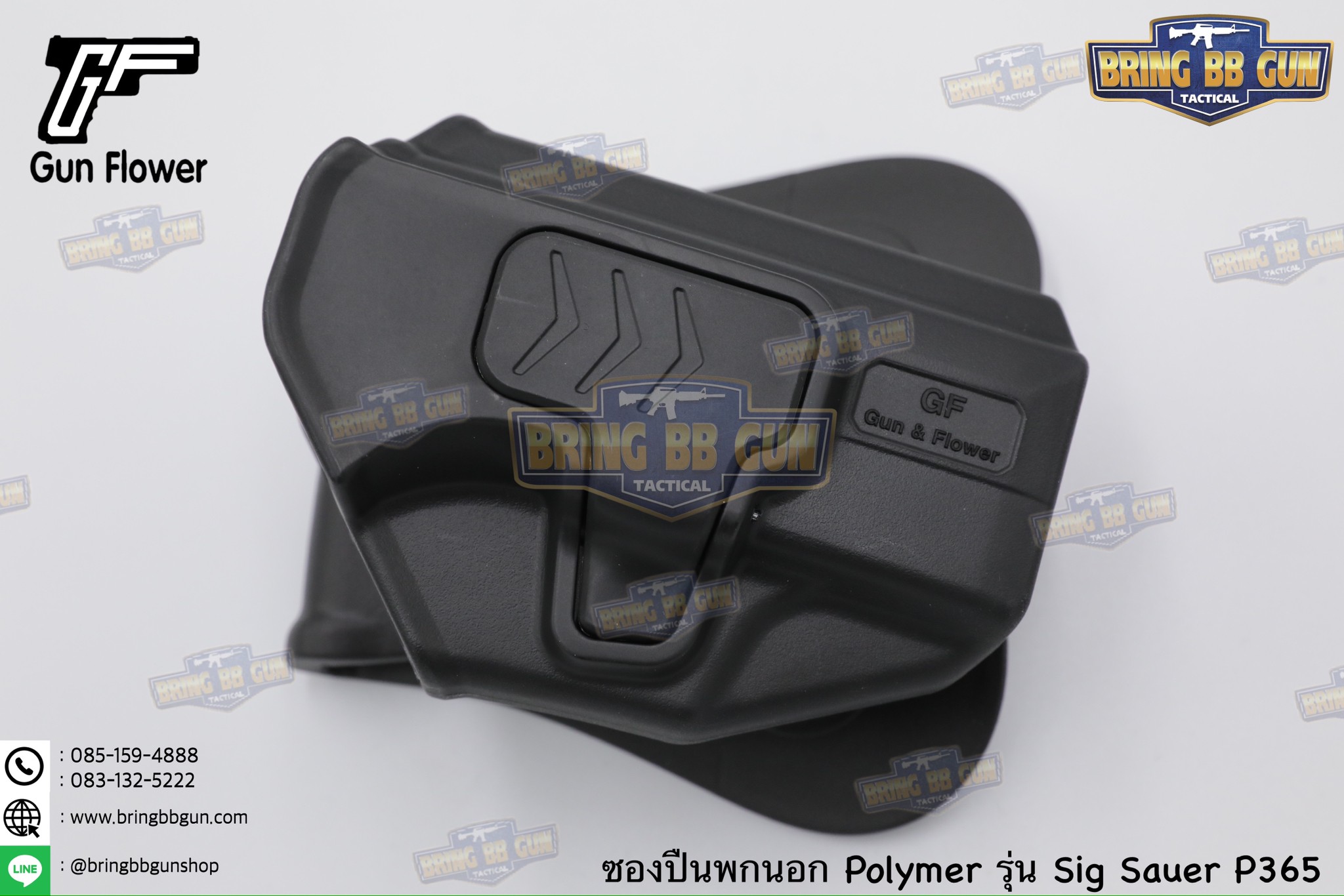 ซองปืนพกนอก Polymer ยี่ห้อ Gun&Flower รุ่น Sig Sauer P365 ผลิตจาก Nylon PA66 แข็งแรง ทนทาน