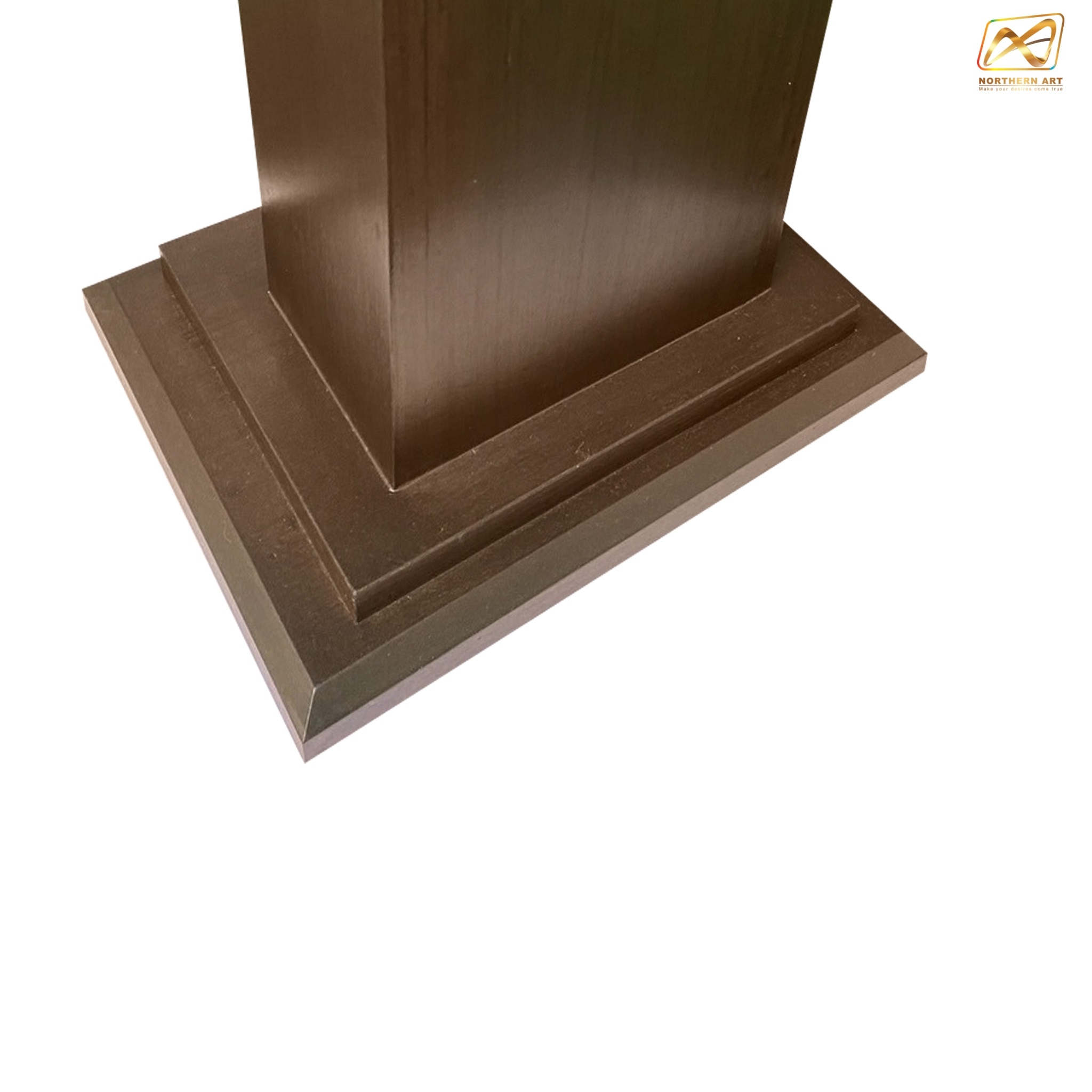 โพเดียมไม้ สีโอ๊ค ทรงโมเดิร์น TOPตรง ขนาด (W)55 x (L)42 x (H)109 cm. พร้อมชั้นวางของ