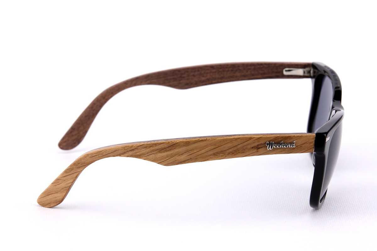 แว่นกันแดดขาไม้ Weekend Duet Collection New York Black (Light)