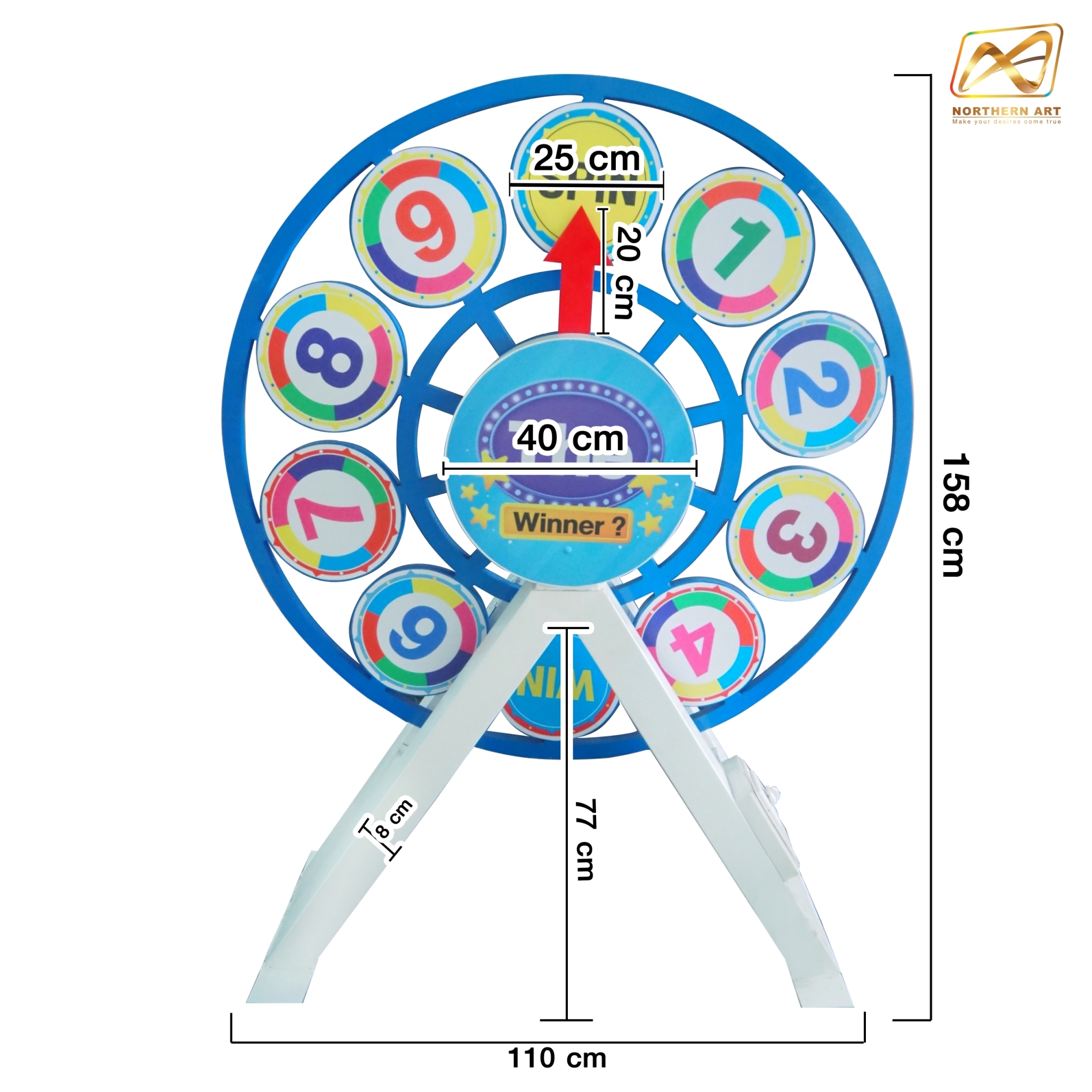 เกมส์วงล้อยักษ์ GIANT WHEEL ขนาดวงล้อ 120 ซม. สูง 158 ซม. โครงทำจากเหล็กทั้งชุด