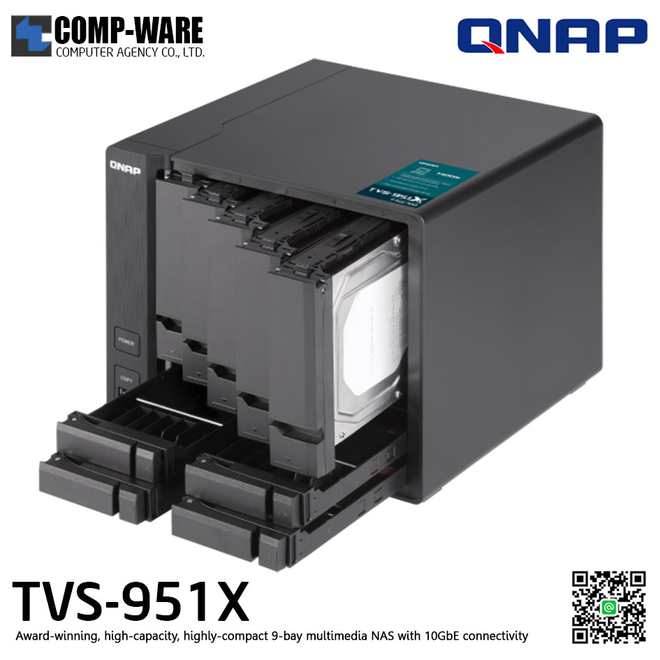 QNAP NAS 9-Bay (5+4) TVS-951X (2GB RAM up to 32GB) Intel Celeron 3865U , No HDD // สินค้า EOL
