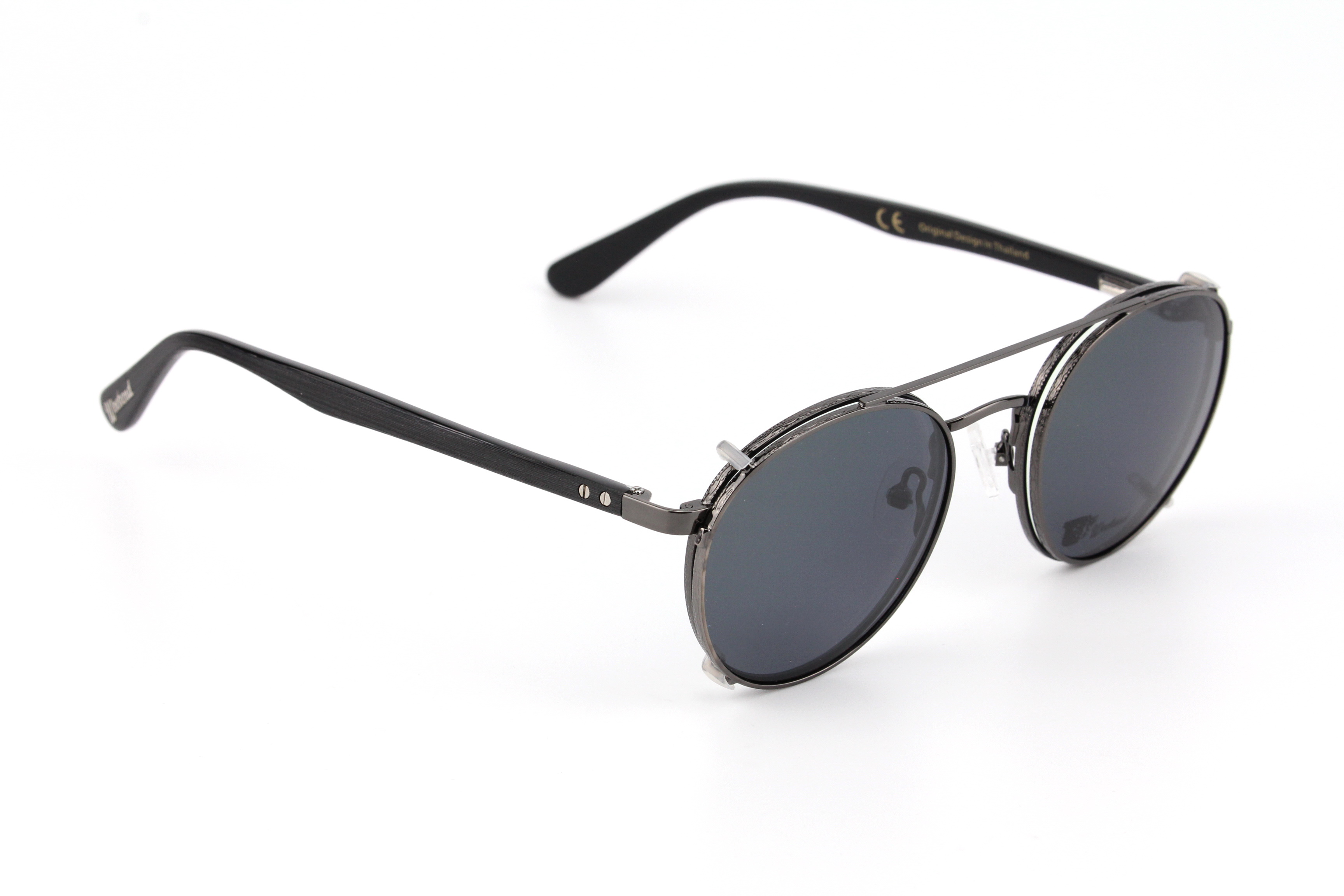 กรอบแว่นสายตาพร้อมคลิปกันแดด Weekend Round Gunmetal