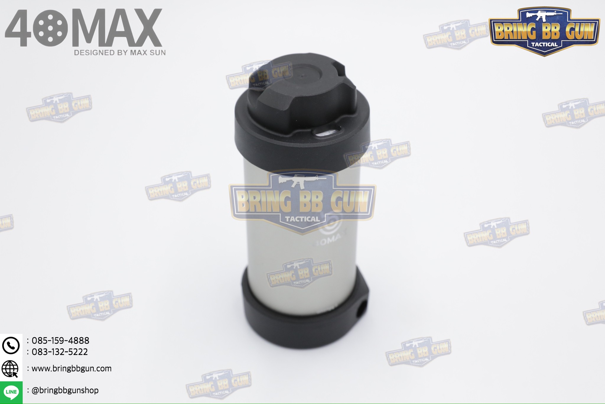 Airsoft Grenade ยี่ห้อ 40MAX รุ่น Whirligig II (Version2) (ระเบิดลูกกระสุนบีบีกันแบบอัดแก๊ส) (40MAX 6mm. BBS Tactical Whirligig II Impact Grenade)