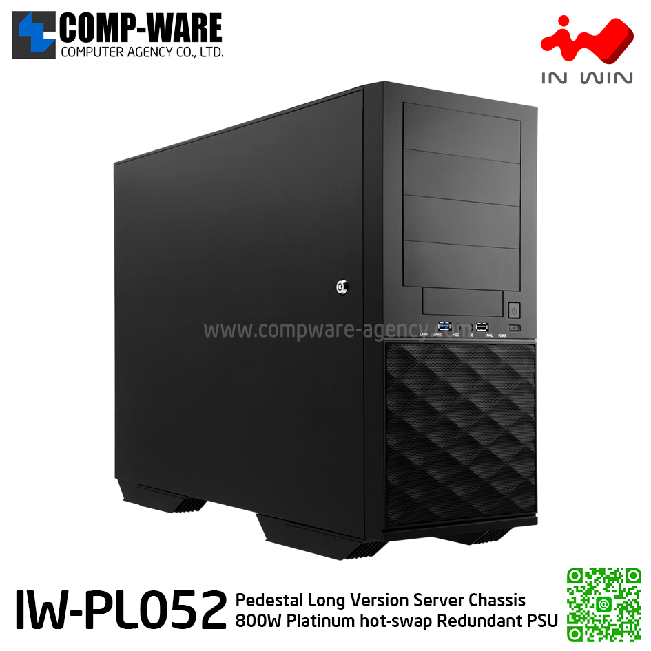IN-WIN IW-PL052 Pedestal Long Version Server Chassis Tower , 800W Platinum hot-swap Redundant Power Supply (เคสเปล่า+พาวเวอร์ซัพพลาย) รับประกัน 3ปี // MOQ = 10 unit