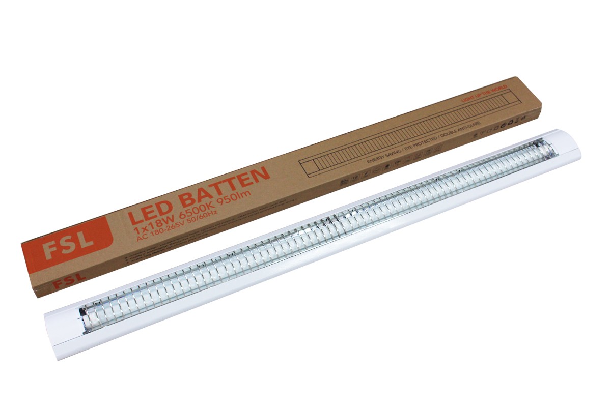 โคมไฟสกาล่า หน้าตะแกรง FSL-BATTEN-1X18W-TA แสงขาวและวอร์มไวท์