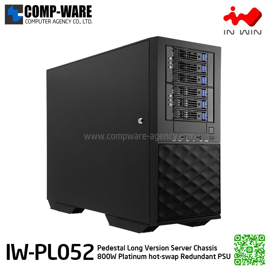 IN-WIN IW-PL052 Pedestal Long Version Server Chassis Tower , 800W Platinum hot-swap Redundant Power Supply (เคสเปล่า+พาวเวอร์ซัพพลาย) รับประกัน 3ปี // MOQ = 10 unit