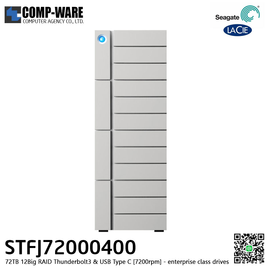 Seagate LaCie 12big 72TB 12-Bay Thunderbolt 3 RAID Array (12 x 6TB) STFJ72000400